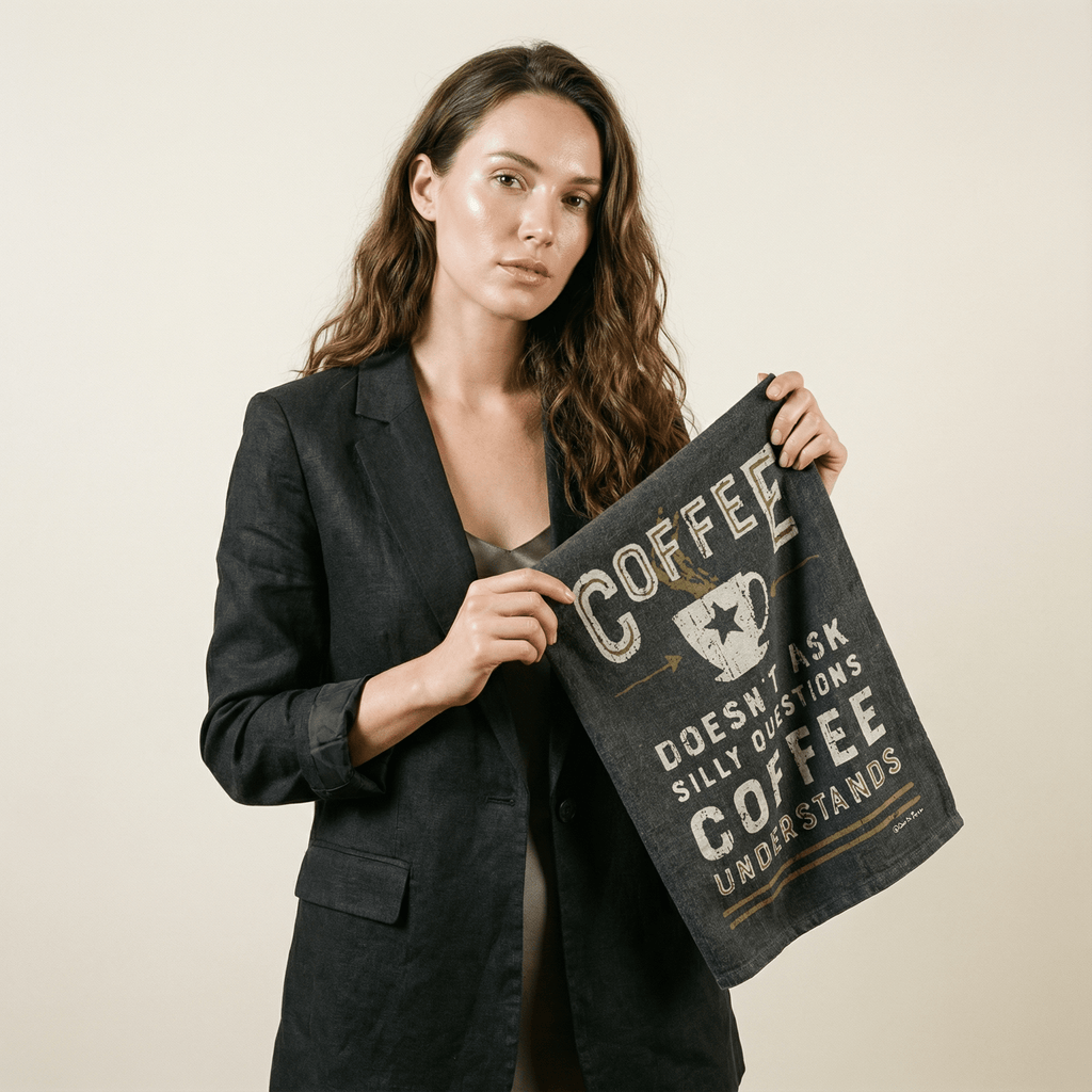 Coffee Doesn't Ask Silly Questions, Coffee Understands Dish Towel
