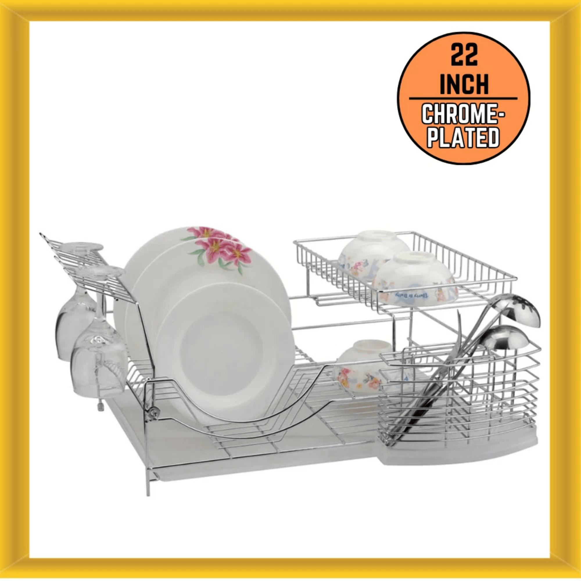 Better Chef 22" 2-Tier Chrome Deluxe Dish Rack