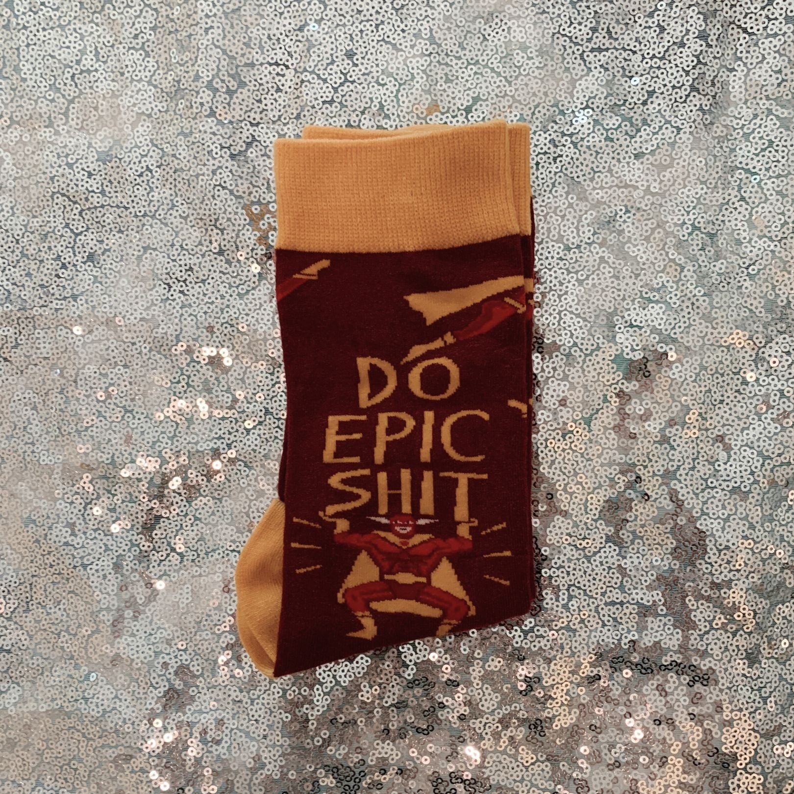 Do Epic Shit Socks | Superhero Illustration Funny Crew Socks