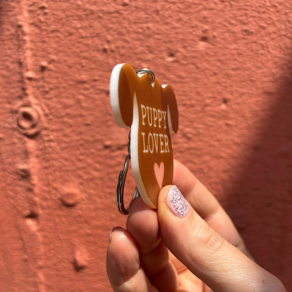 Dog-Themed Acrylic Keychains | 5 Style Options | Rescue Favorite Breed, I Woof You & Puppy Lover