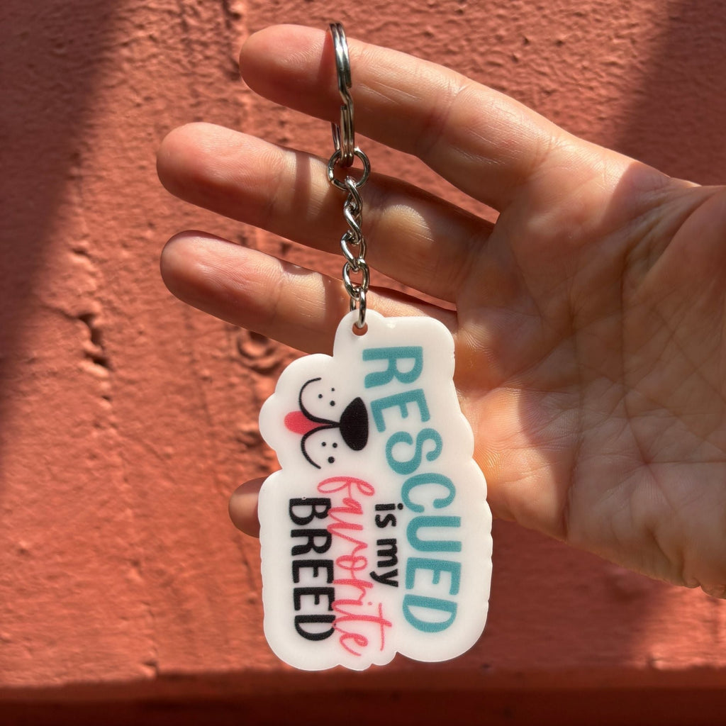 Dog-Themed Acrylic Keychains | 5 Style Options | Rescue Favorite Breed, I Woof You & Puppy Lover