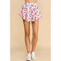 Floral Athletic Skirt with Built-in Undershorts | Pink & Blue Floral Print Skort [Sizes SM-M]