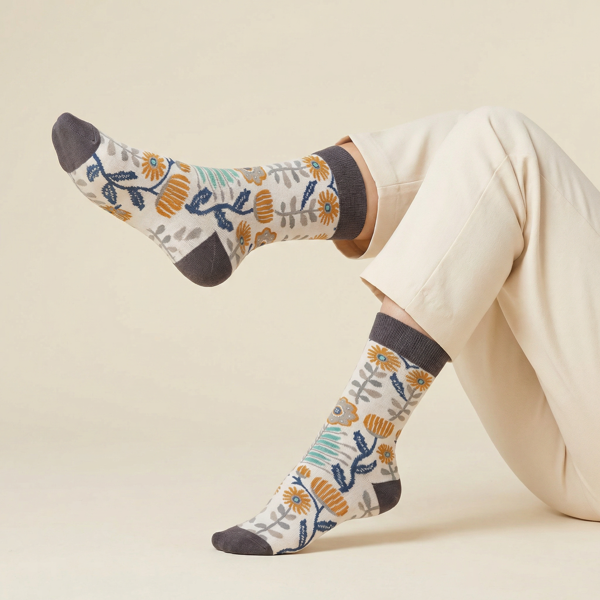 Folk Art Socks and Notebook Bundle