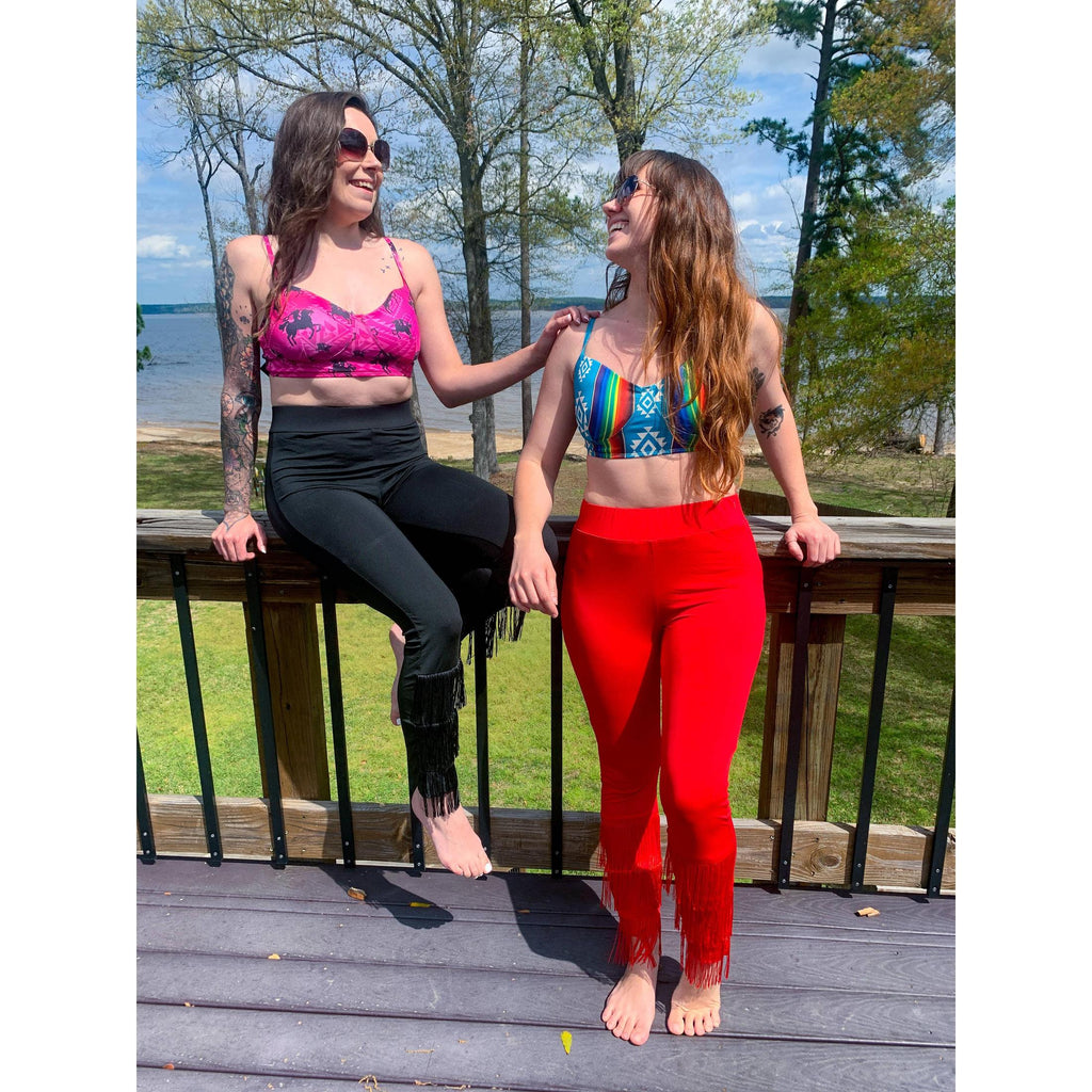Freeda Spaghetti Strap Bustier Top, Swim, or Athletic Bralette |Serape or Pink Cowgirl [Sizes SM-L]