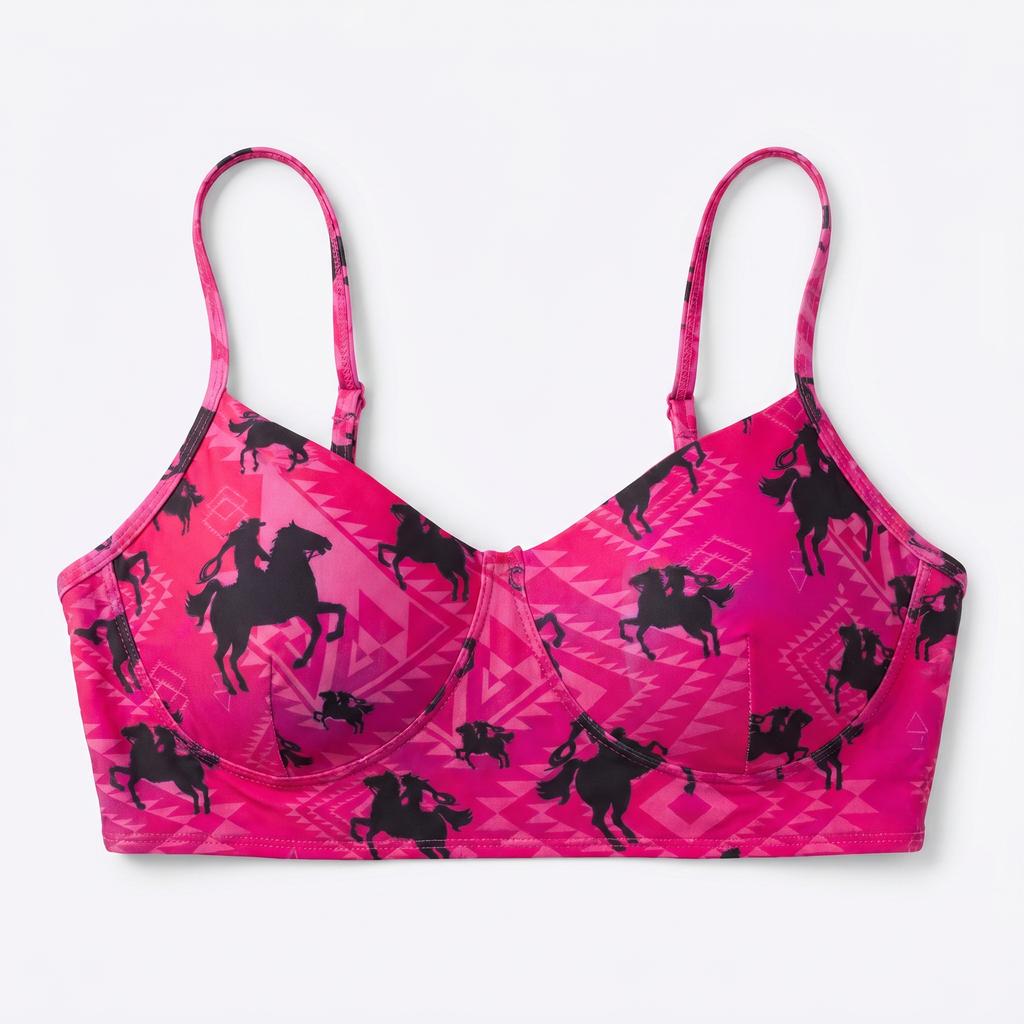 Freeda Spaghetti Strap Bustier Top, Swim, or Athletic Bralette |Serape or Pink Cowgirl [Sizes SM-L]