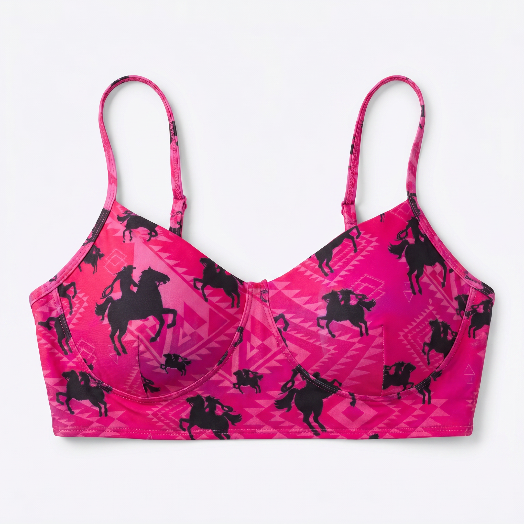 Freeda Spaghetti Strap Bustier Top, Swim, or Athletic Bralette |Serape or Pink Cowgirl [Sizes SM-L]