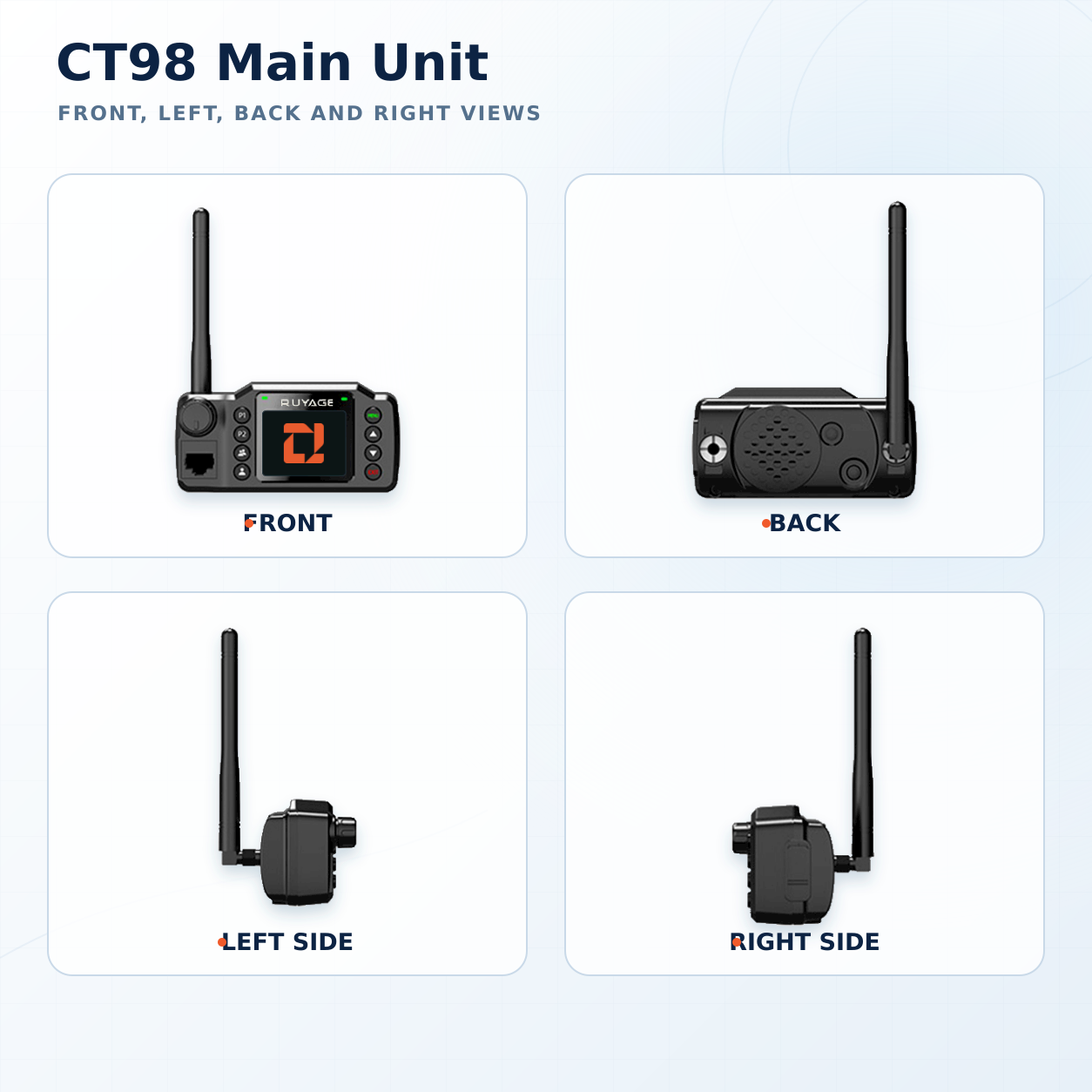 RUYAGE CT98 Zello-Compatible 4G LTE Vehicle Radio with PTT Microphone