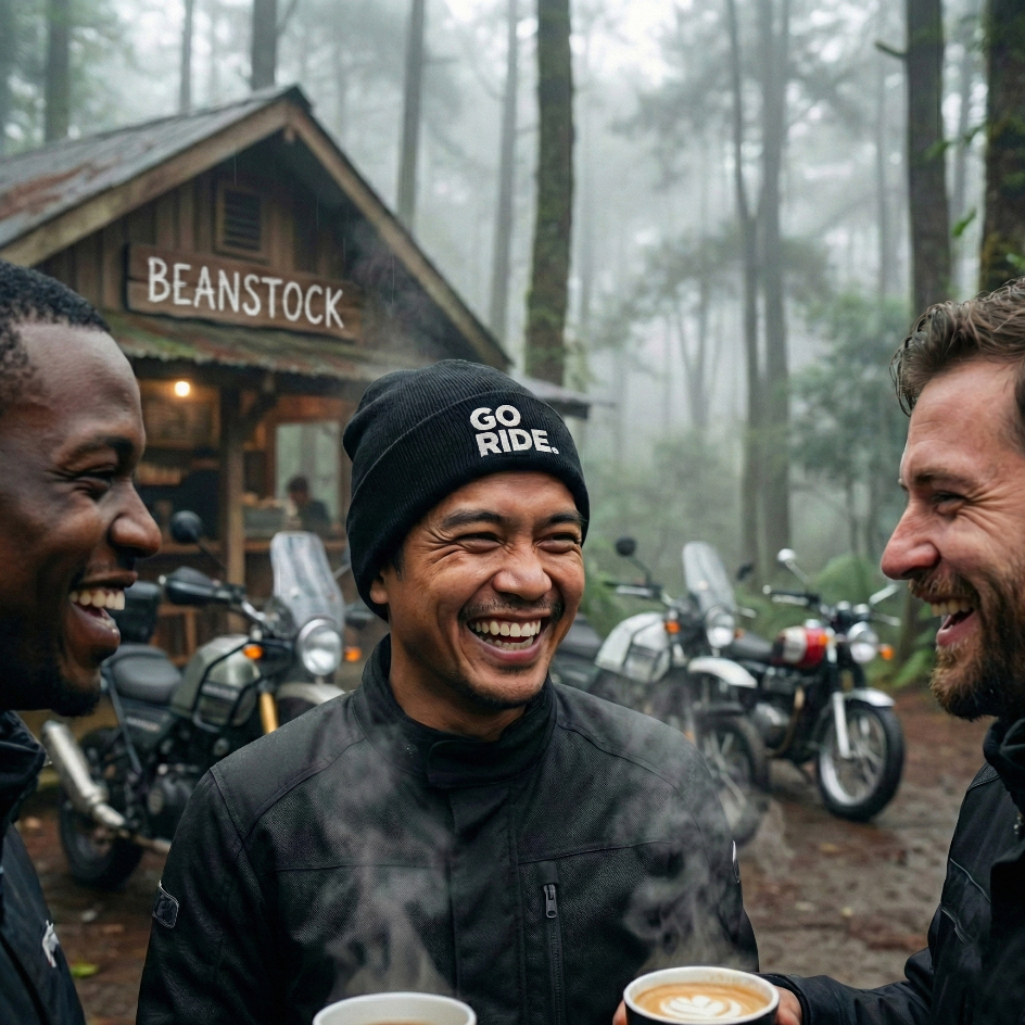 GO RIDE Embroidered Cuffed Beanie