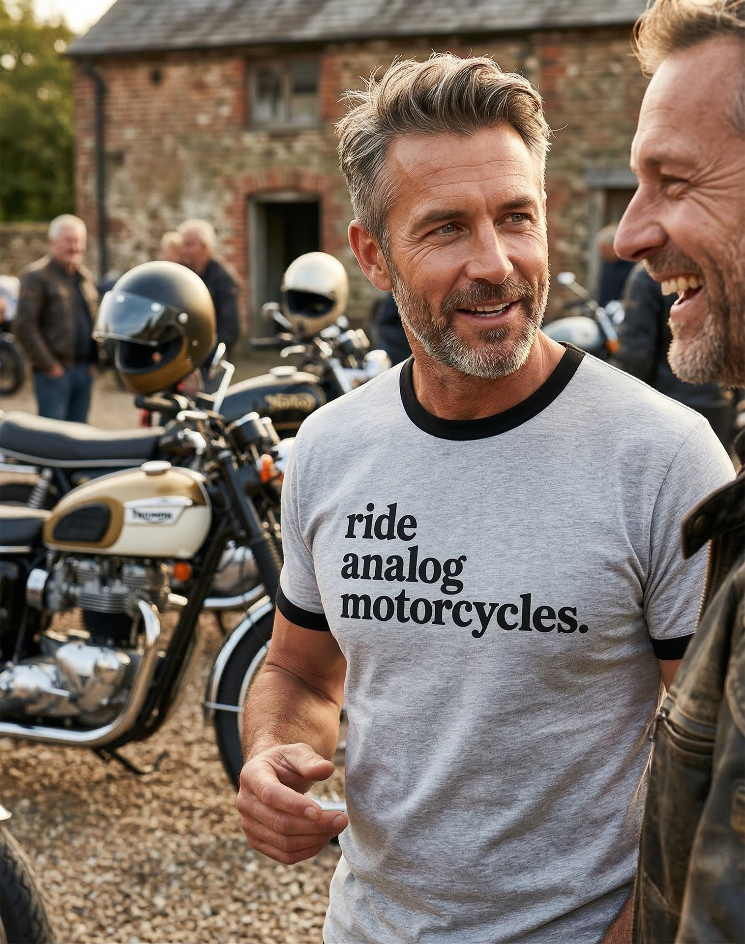 Ride Analog Motorcycles Vintage Ringer T
