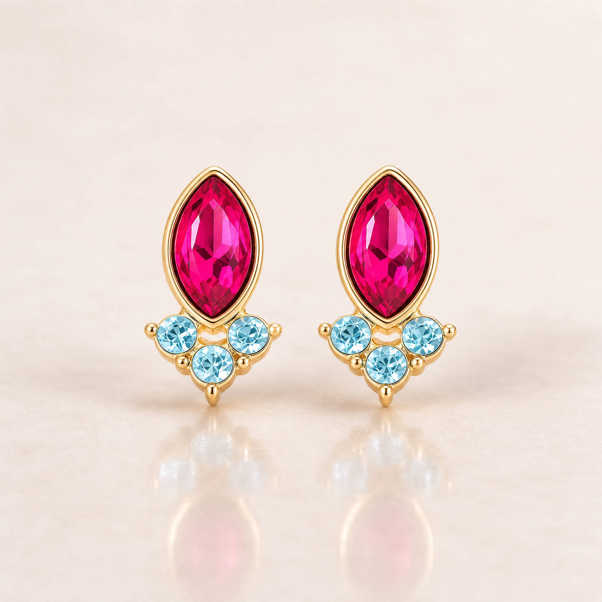 Girl Power Gemstone Leather Tag Earrings