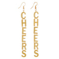Glittery Cheers Letter Hook Earrings | Dangle Acrylic Novelty Jewelry