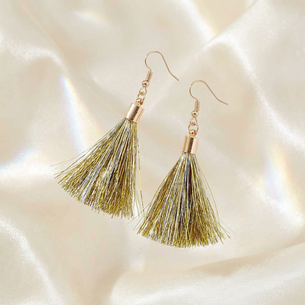 Gold Dot Tassel Party Earrings