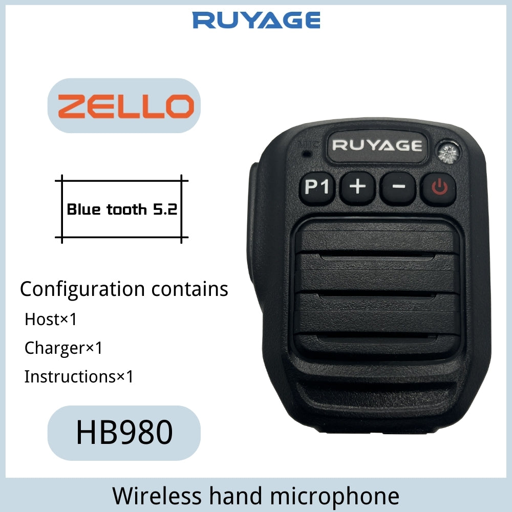 RUYAGE HB980 Bluetooth PTT Microphone for Zello – IP66