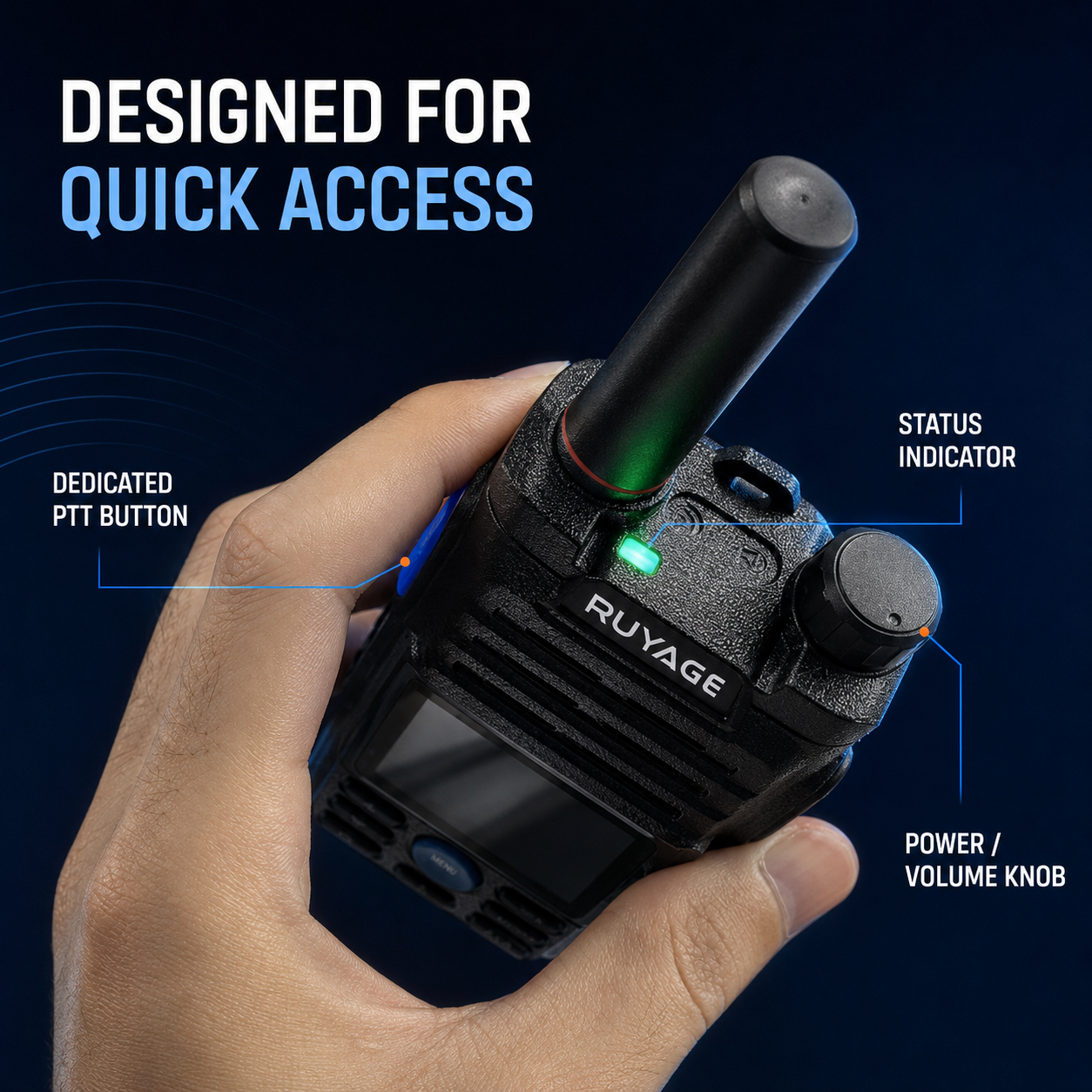 RUYAGE ZL50 Zello-Compatible Android WiFi Walkie Talkie