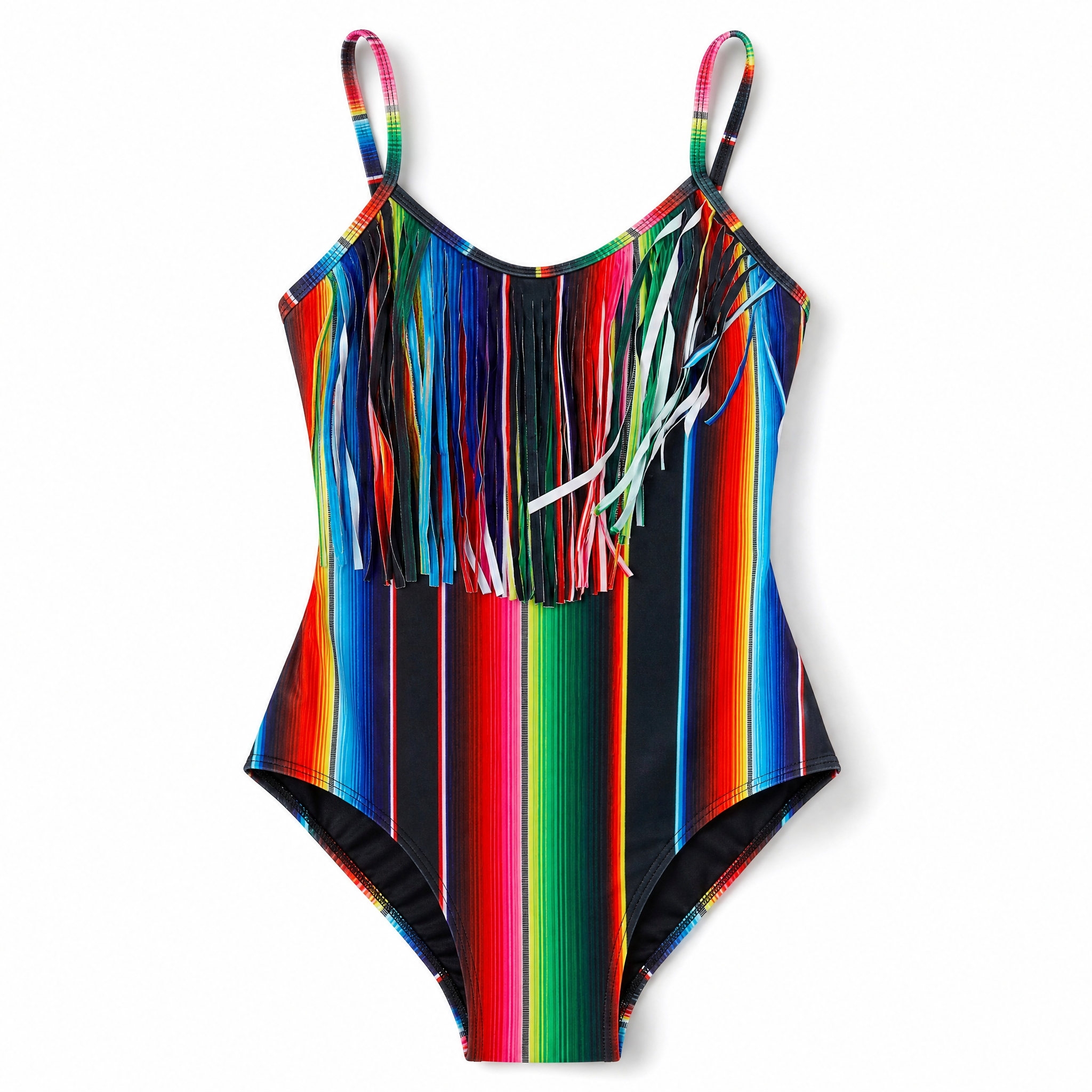 Havasu One Piece Fringe Swimsuit | V Neck Resort Attire in Pink, Jade, Leopard, Serape [Sizes SM-L]