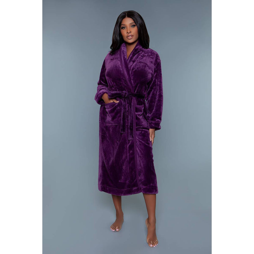 Helena Plush Robe in Purple | Giftable  Luxurious Ultra Soft [Available in S/M - L/XL]