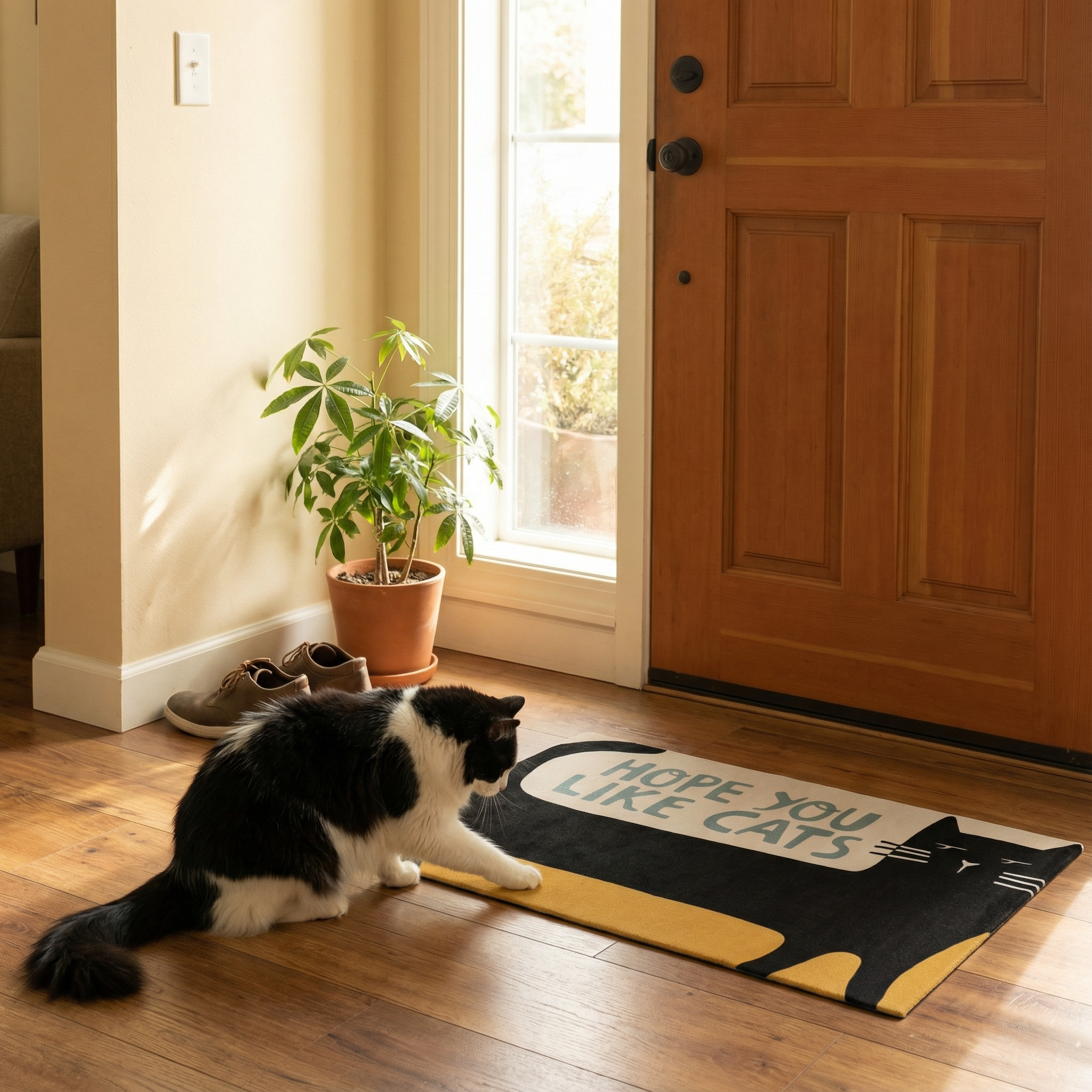 Cat Lover Doormat Set | Two 34" x 20" Indoor/Outdoor Rugs