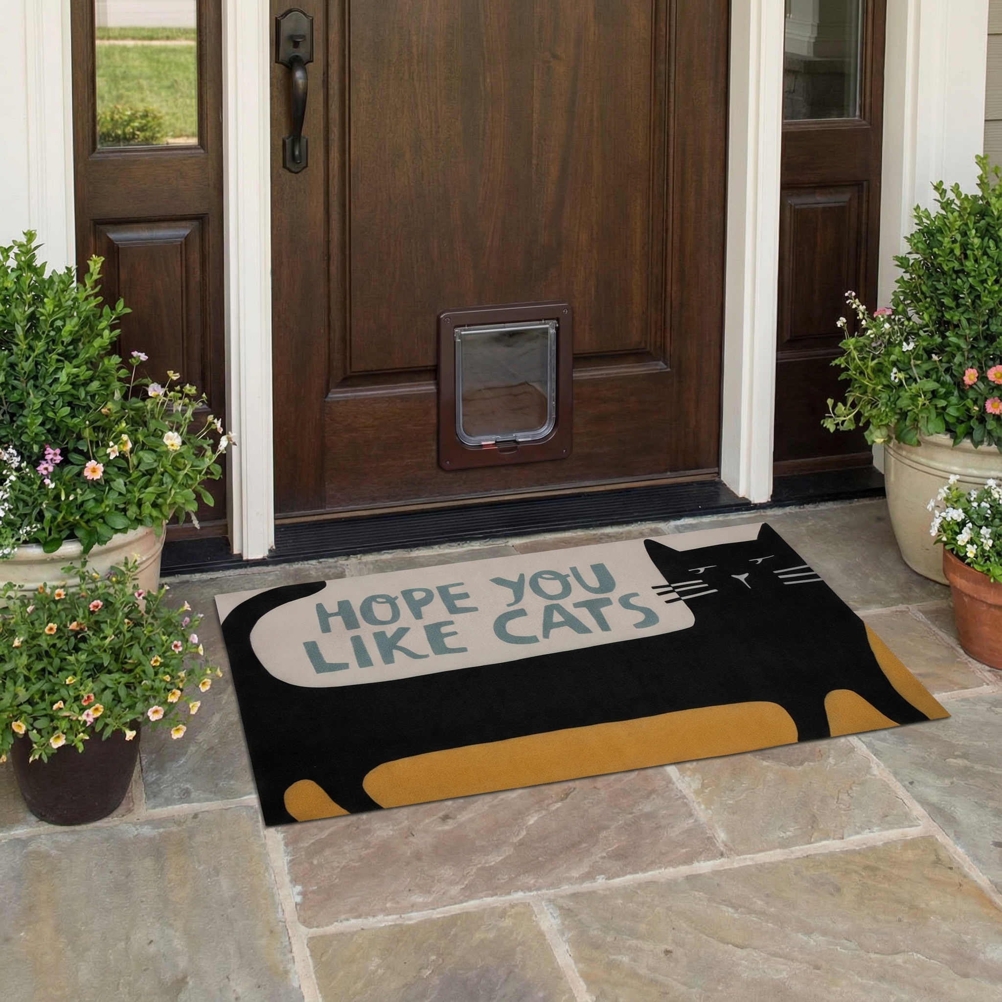 Cat Lover Doormat Set | Two 34" x 20" Indoor/Outdoor Rugs