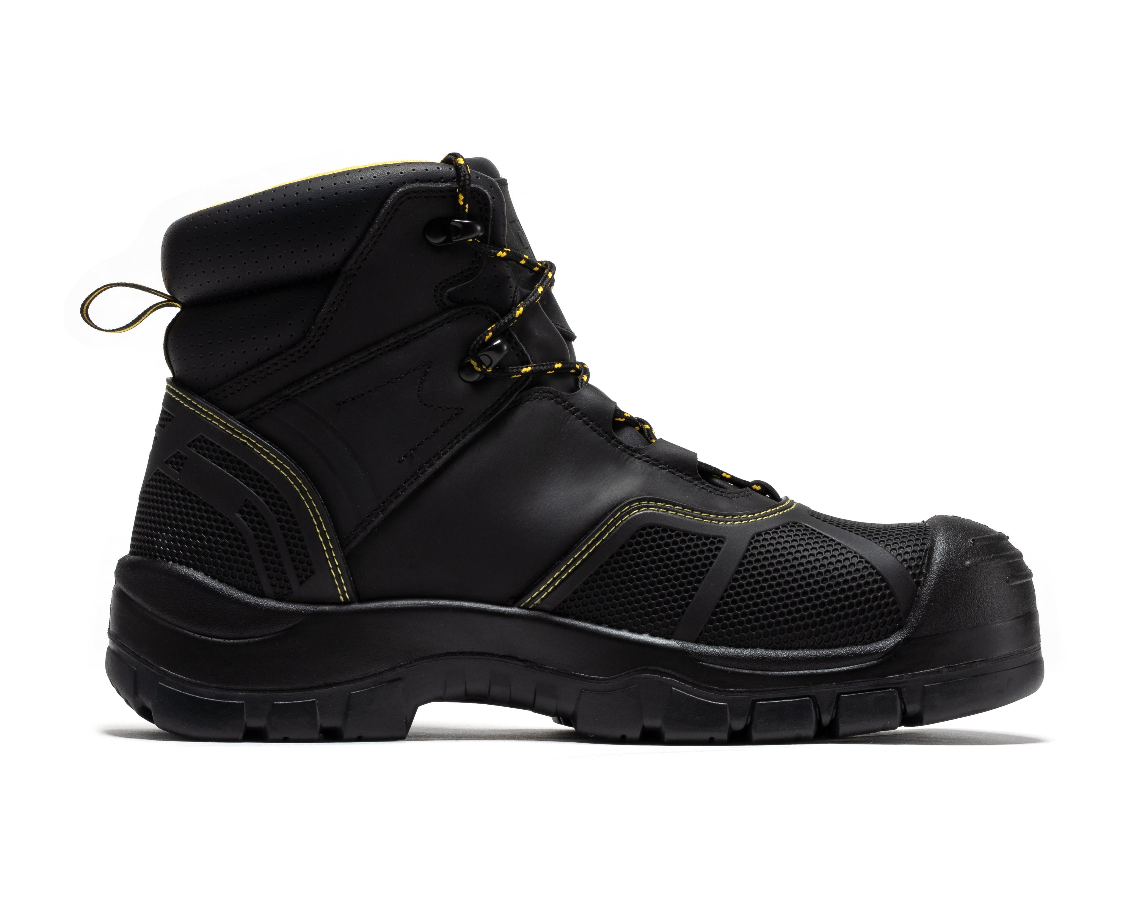 ROCKROOSTER Woodland Black 6 inch Waterproof Composite Toe Leather Work Boots AK663
