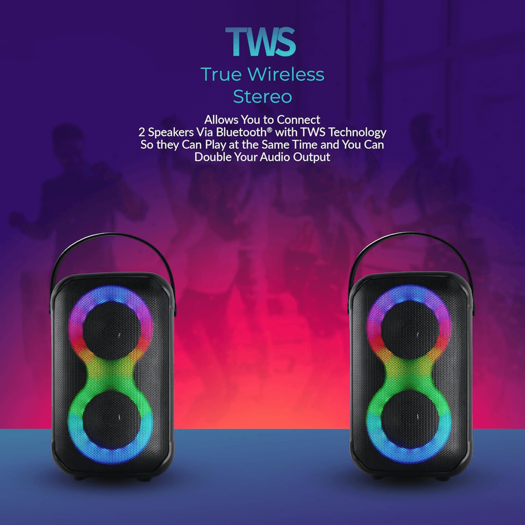 IQ Sound Karaoke Kraze 2x 4-Inch Portable Bluetooth Speaker