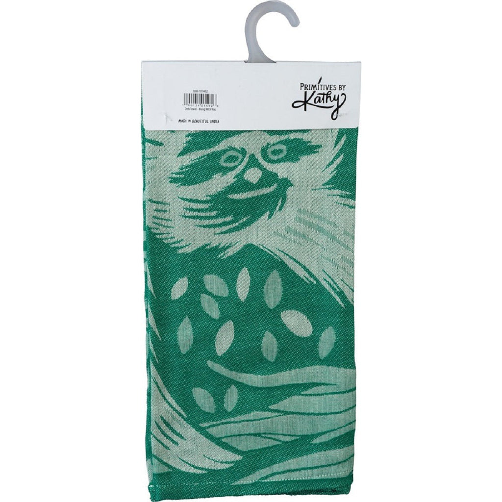 I'll Always Hang With You Sloth Dish Towel in Green | Ultra Soft and Absorbent Jacquard