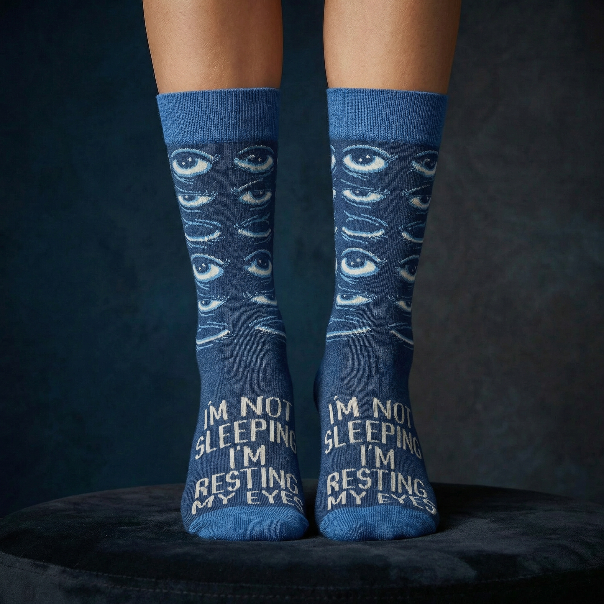 I'm Not Sleeping I'm Resting My Eyes Socks | Sleepy Tired Eyes Novelty Socks