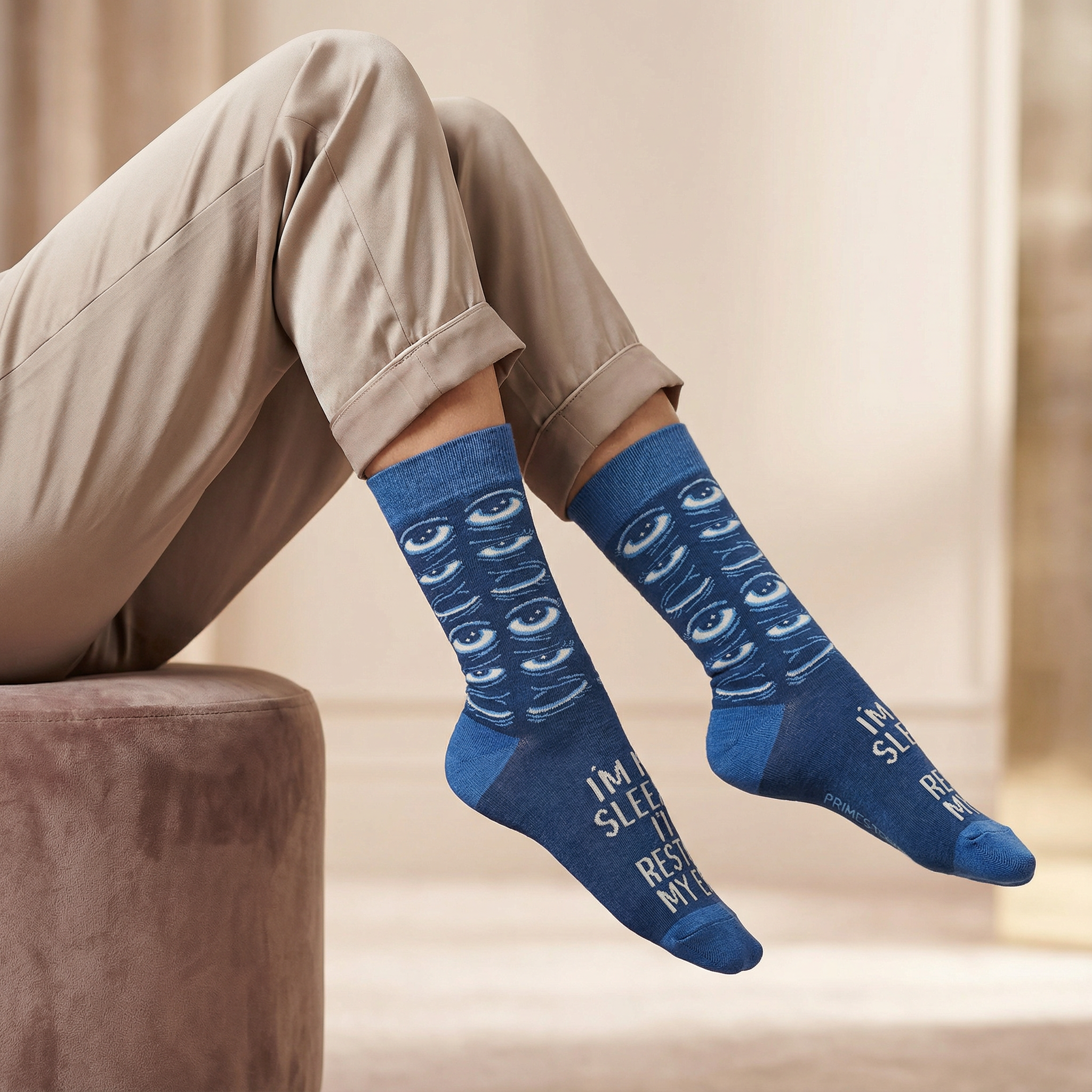 I'm Not Sleeping I'm Resting My Eyes Socks | Sleepy Tired Eyes Novelty Socks