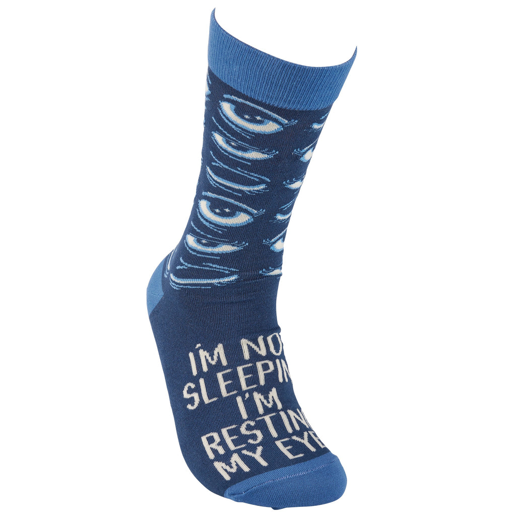 I'm Not Sleeping I'm Resting My Eyes Socks | Sleepy Tired Eyes Novelty Socks