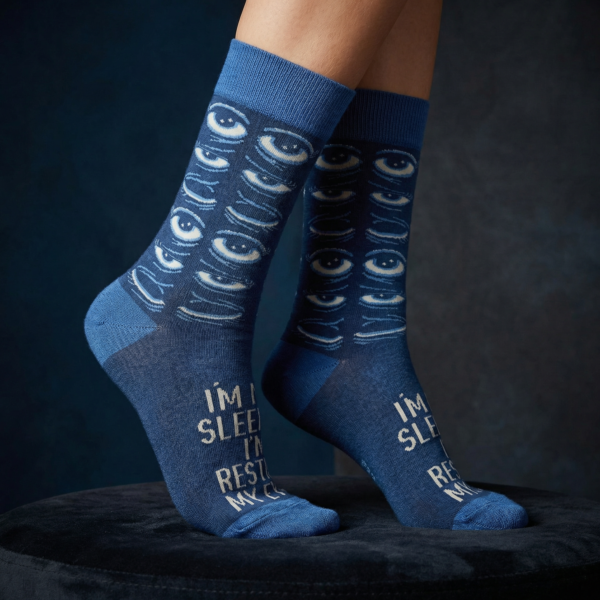 I'm Not Sleeping I'm Resting My Eyes Socks | Sleepy Tired Eyes Novelty Socks