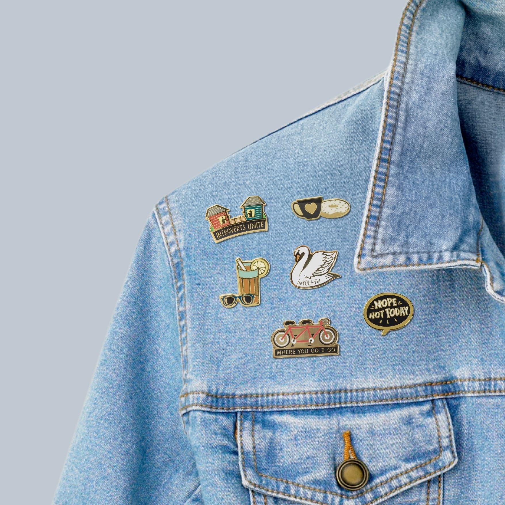 Cycling Love Enamel Pin in Gold