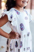JMU White Duke Dog Flutter Twirl  Dress