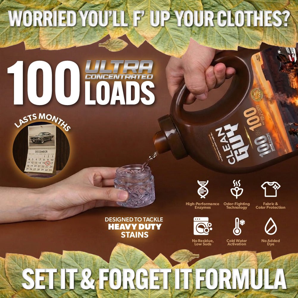 Heavy Duty Premium Laundry Detergent (100 Loads) -  LEATHER & TOBACCO