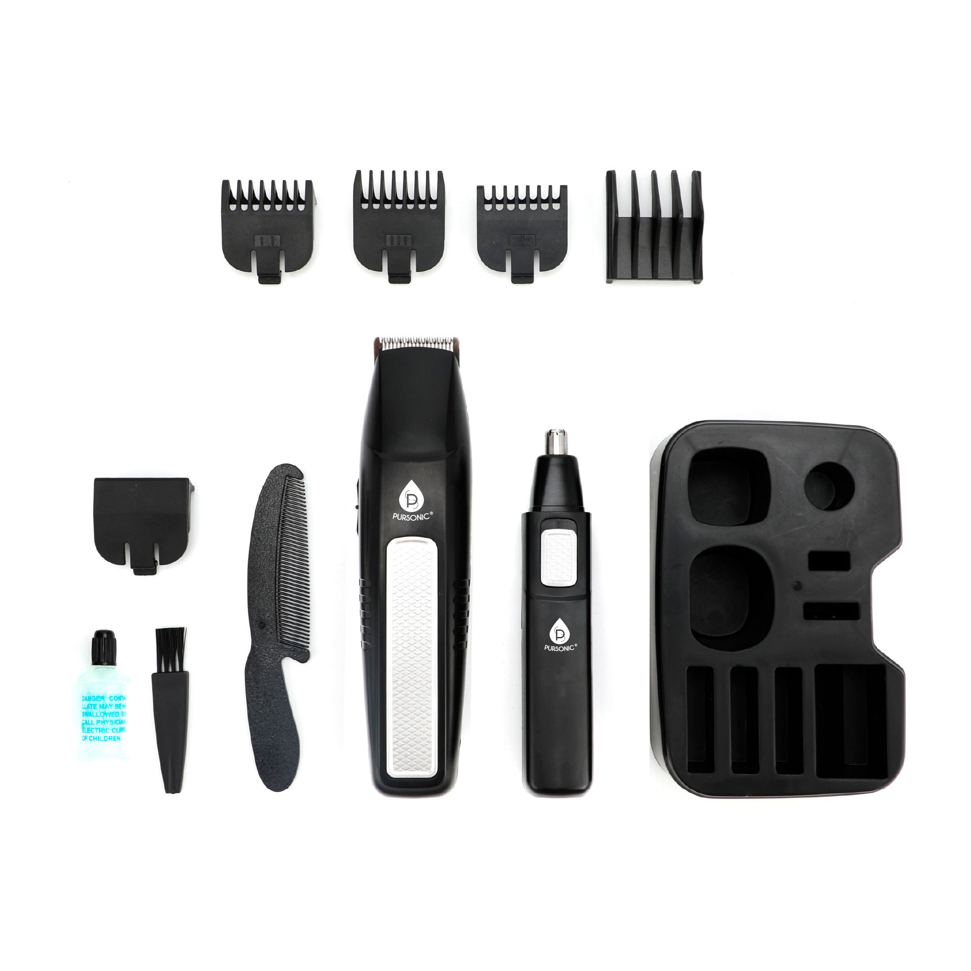 Men's 10-Piece Grooming Kit – Hair, Beard, Nose & Ear Trimmer