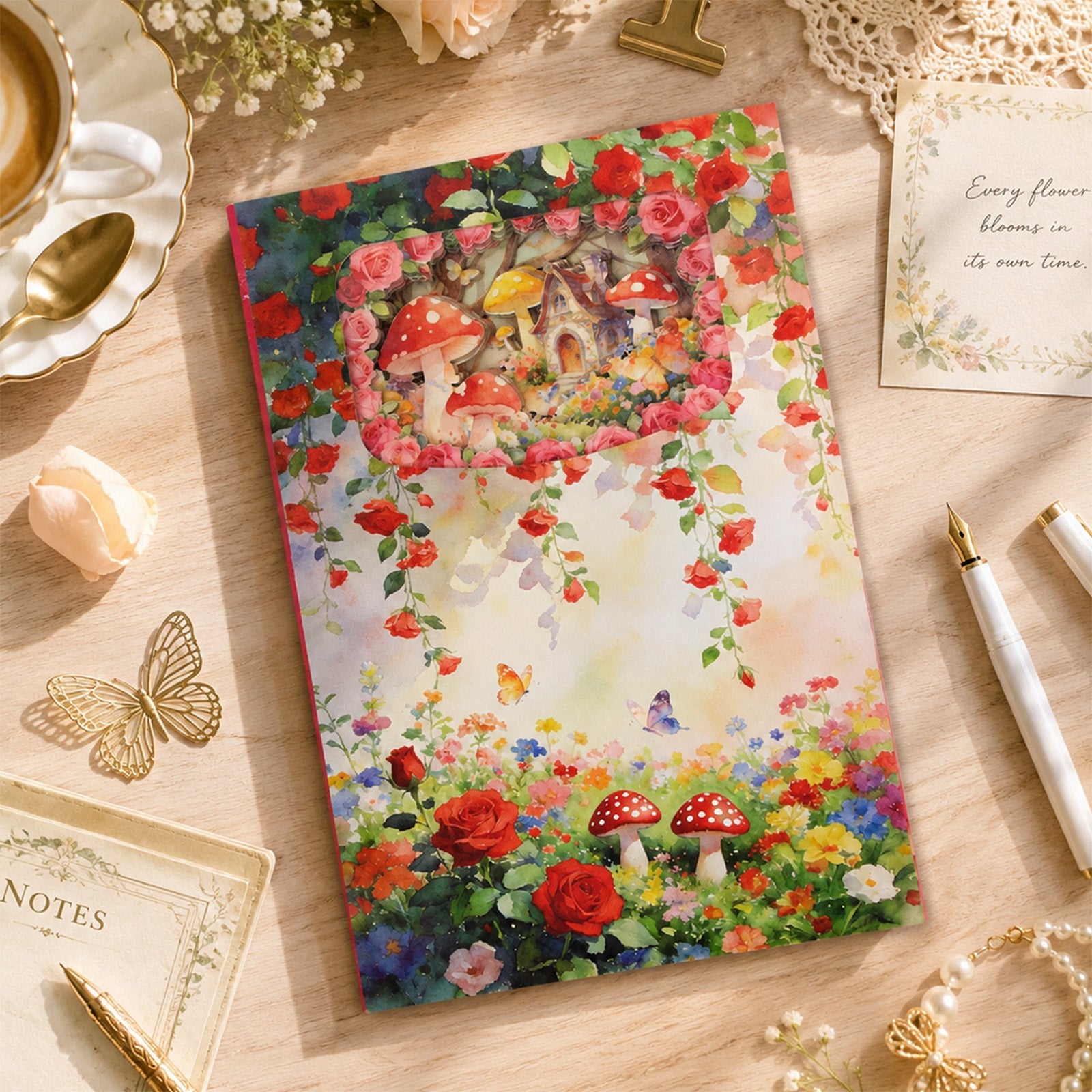 Mushroom Butterfly 3D Cutout Journal | 60 Pages