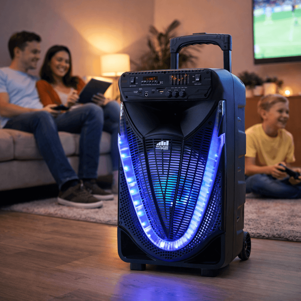 Naxa Portable 12 inch Bluetooth Party Speaker with Disco Light