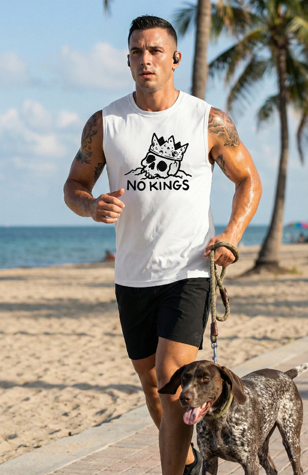NO KINGS Sleeveless Workout Tee