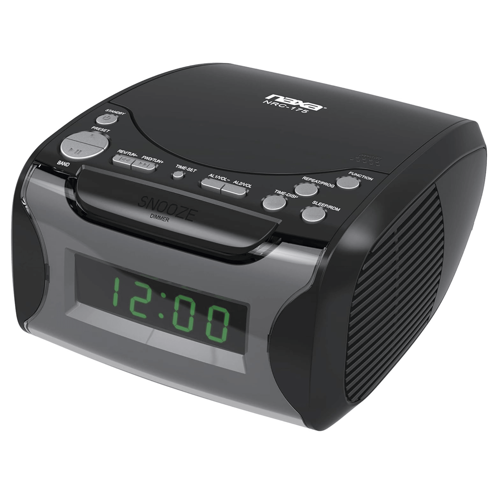 Naxa Dual Alarm Clock Radio with CD Player and USB Charge Port