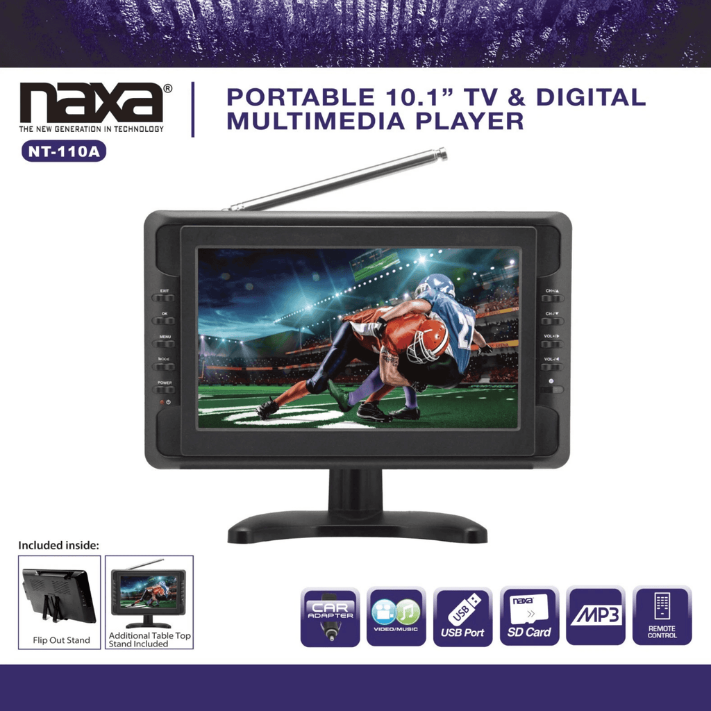 Naxa 10" Portable 12 Volt Television & Digital Multimedia Player