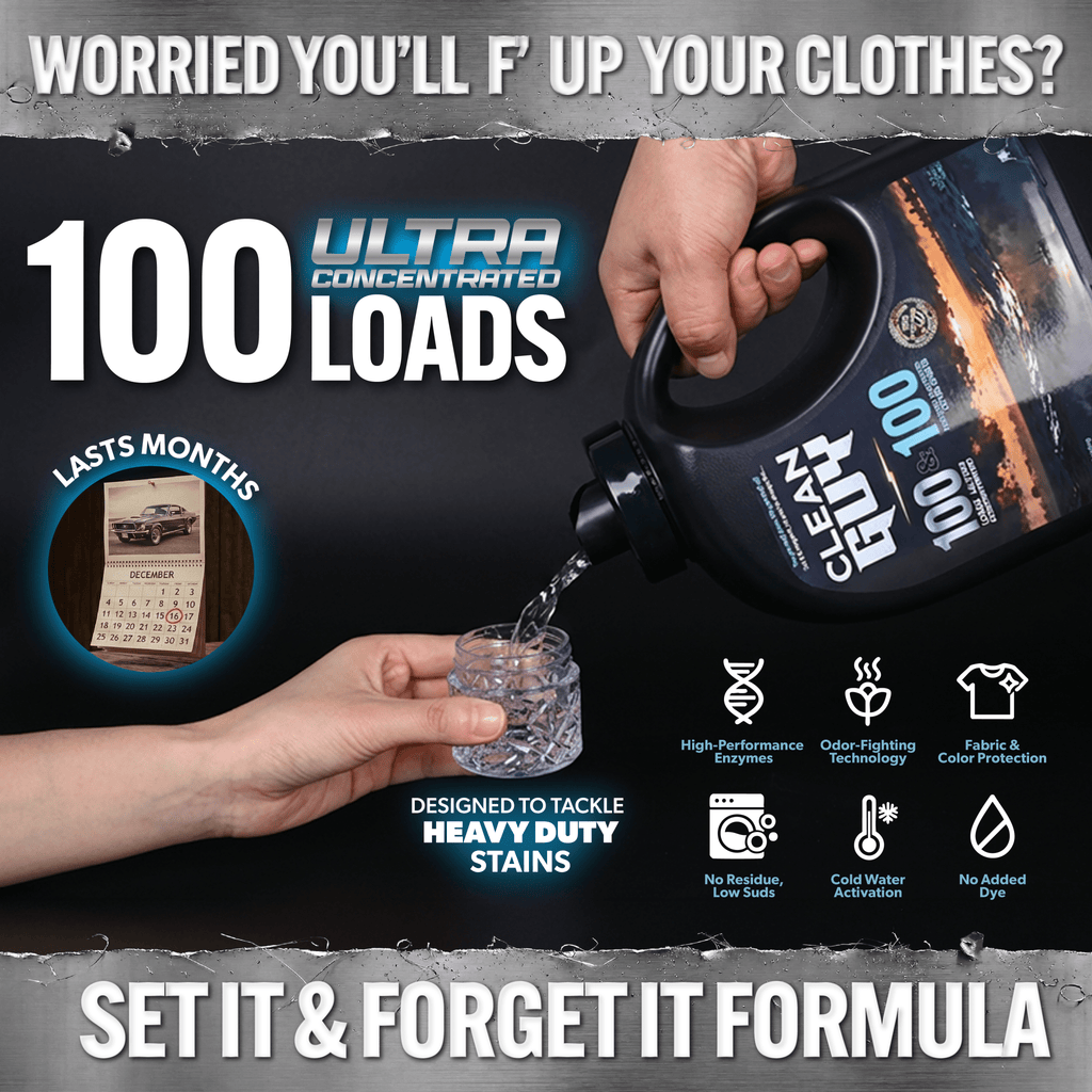 Heavy Duty Premium Laundry Detergent + Built-In Dryer Sheets (100 Loads) - FREE & CLEAR
