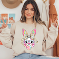 Easter Day Bunny Heart Glasses Ready To Press DTF Transfers, DTF Hot Peel