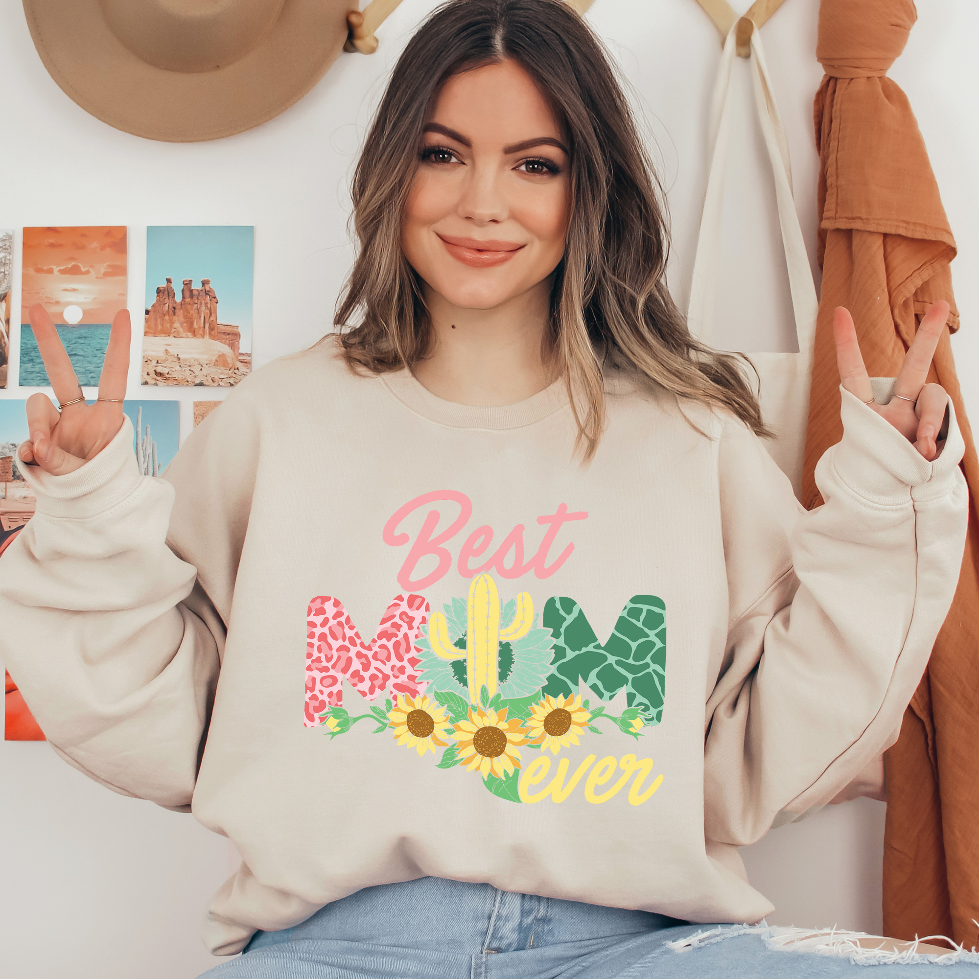 Best Mom Ever Cactus Ready To Press DTF Transfers, DTF Hot Peel