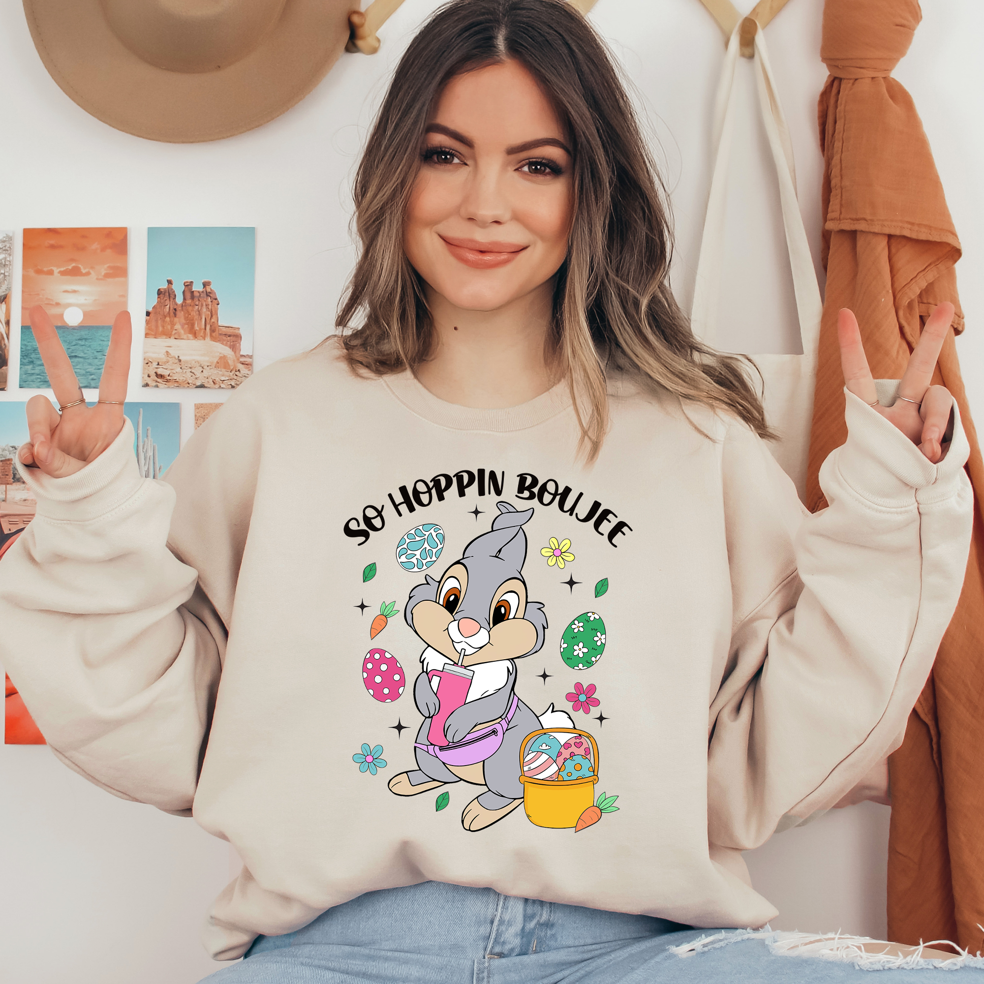 So Hoppin Boujee Easter Bunny Black Ready To Press DTF Transfers, DTF Hot Peel