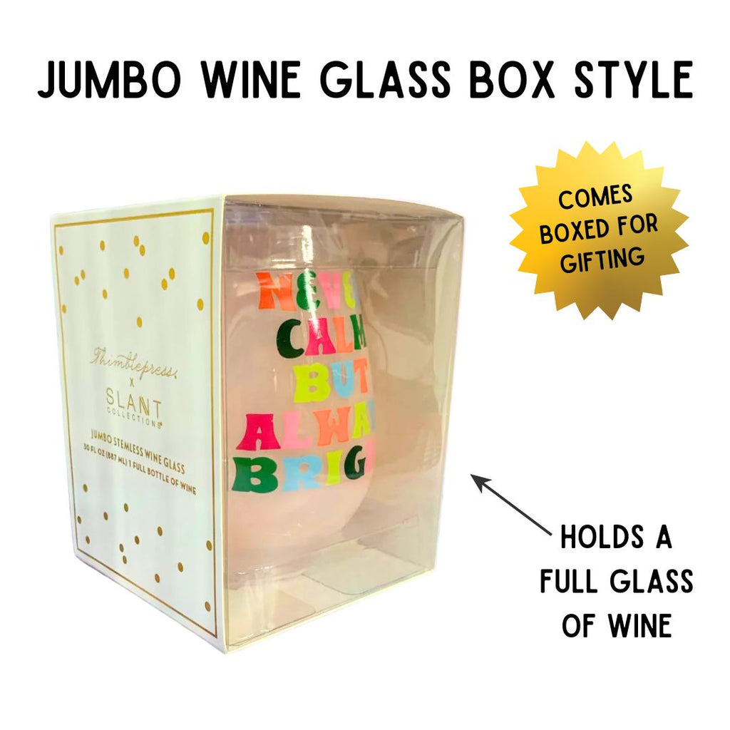 Ghost "I Be Creepin" Jumbo Stemless Wine Glass in Iridescent | 30 Oz. | Holds an Entire Bottle of Wine