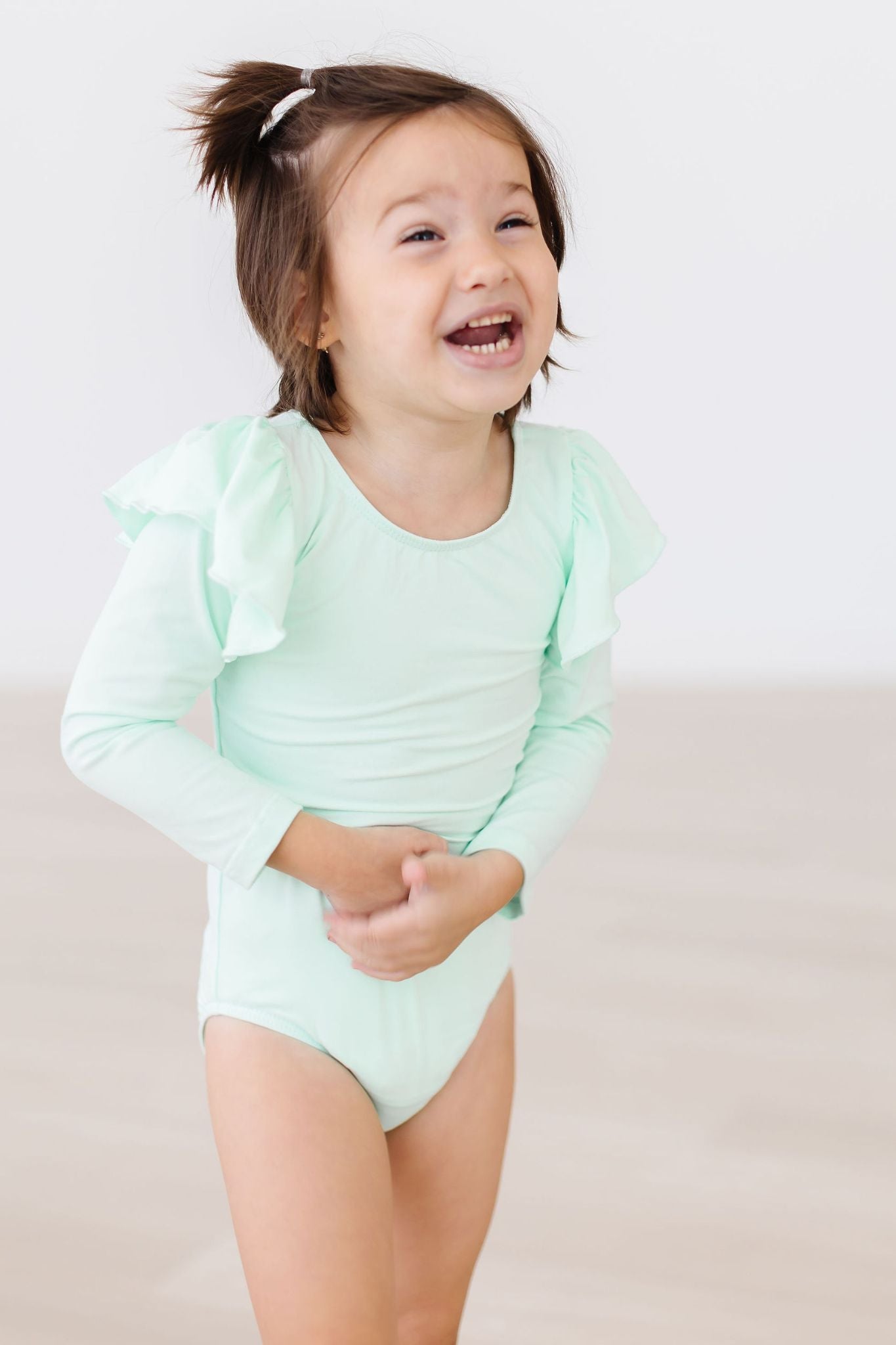 SALE Pastel Green L/S Flutter Sleeve Leotard