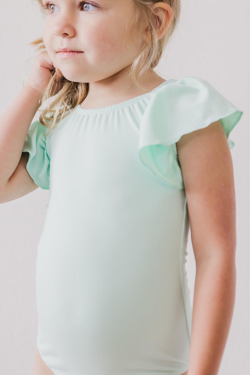 SALE Pastel Green S/S Flutter Sleeve Leotard