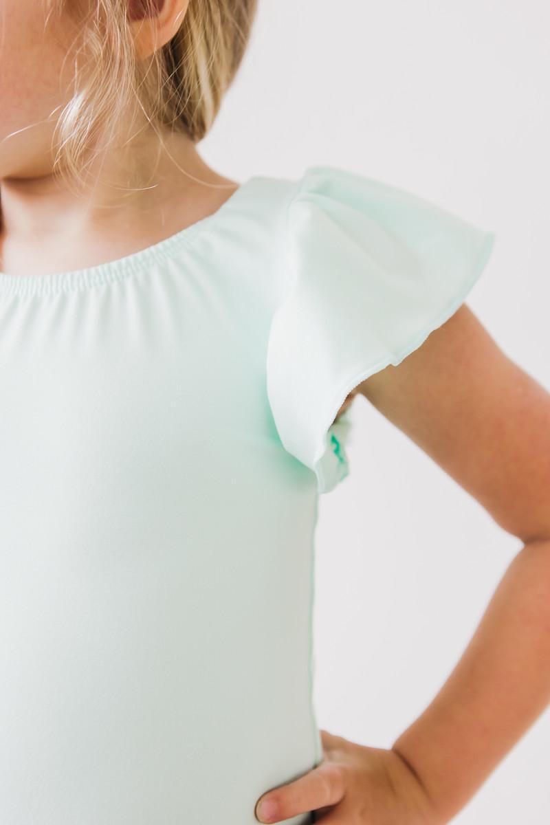 SALE Pastel Green S/S Flutter Sleeve Leotard
