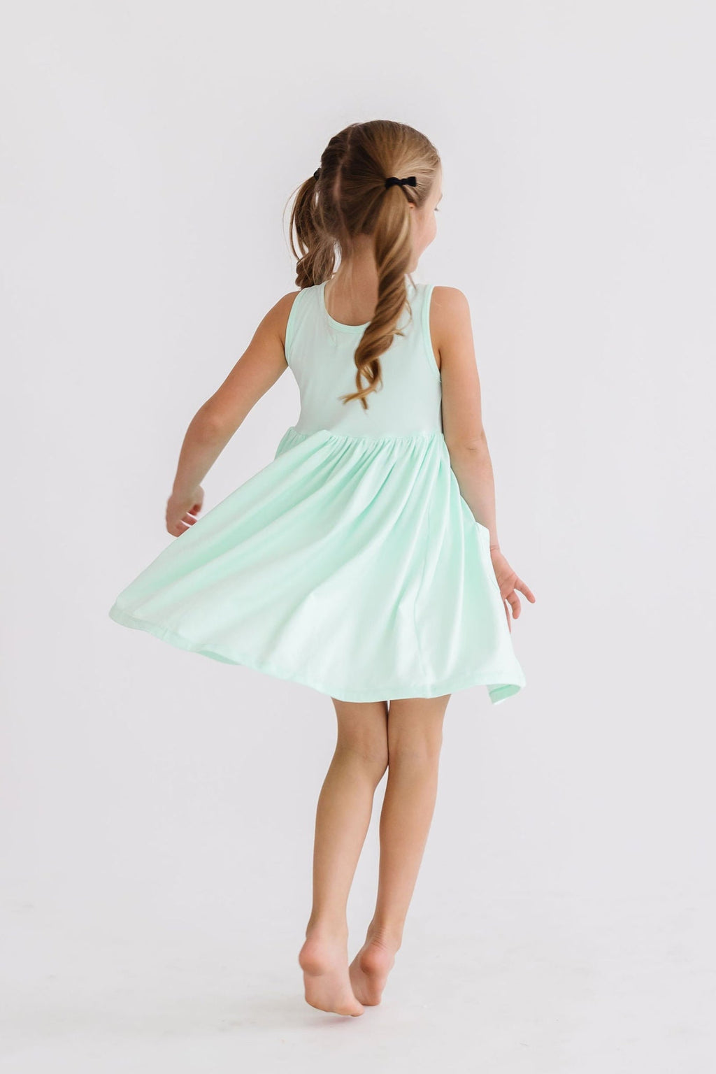 SALE Pastel Green Tank Pocket Twirl Dress