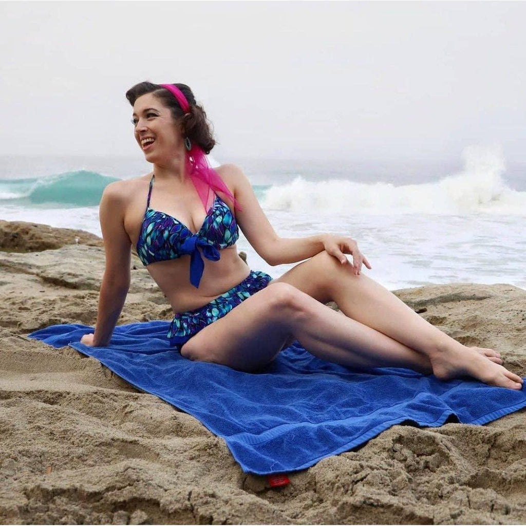 Pinup 1950s Peacock Perfection Bikini Set | Retro Two-Piece Low Waist Swimwear [Size S-M Remaining]