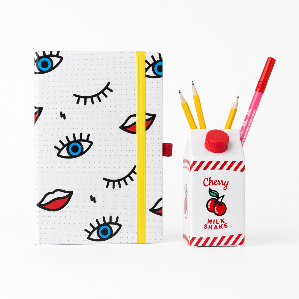 Pinup Girl Desk Set | Notebook, Pen Cup, and Pen Gift Bundle