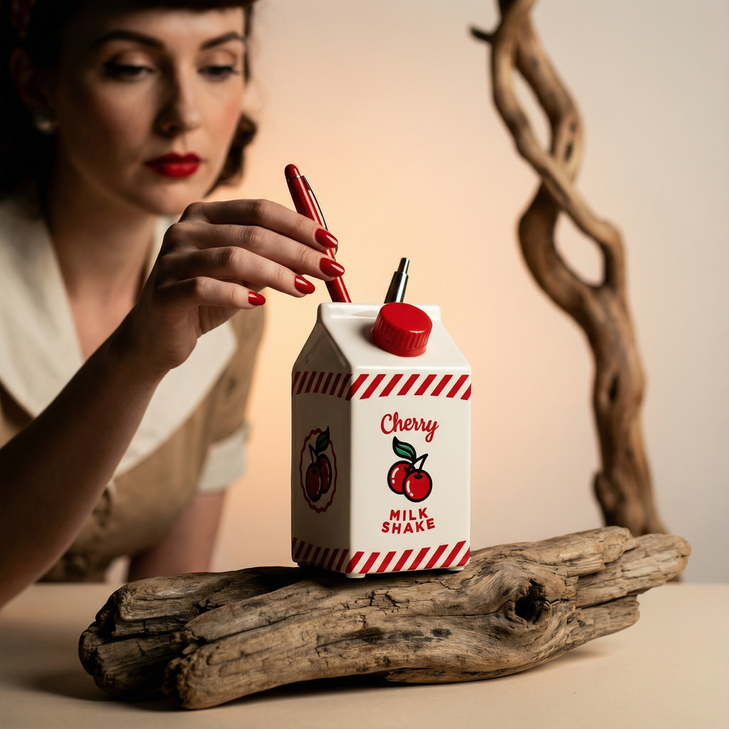 Pinup Girl Desk Set | Notebook, Pen Cup, and Pen Gift Bundle